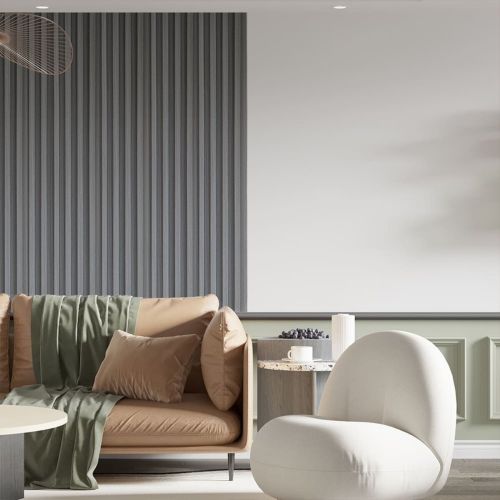 Декоративная стеновая рейка Sticker Wall 160*23*3000мм (D) SW-00001530 Серая