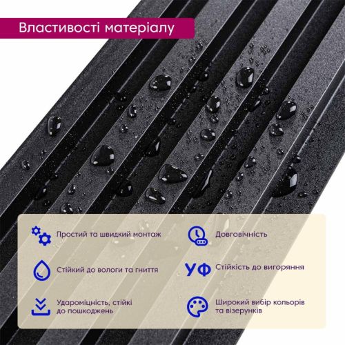 Декоративная стеновая рейка Sticker Wall 160*23*3000мм (D) SW-00001532 Черная