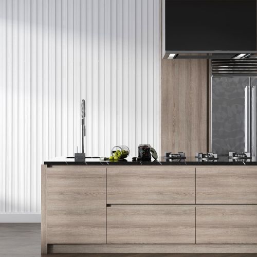 Декоративная стеновая рейка Sticker Wall 160*23*3000мм (D) SW-00001533 Белая