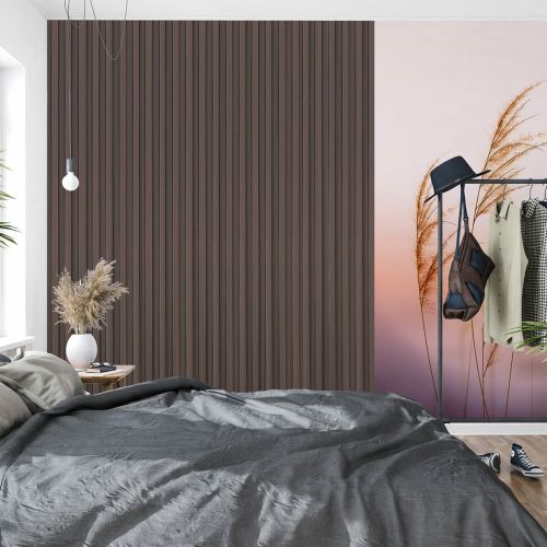 Декоративная стеновая рейка Sticker Wall  160*23*3000мм (D) SW-00001535 Темно-коричневая