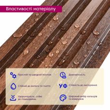 Декоративная стеновая рейка Sticker Wall 160х23х3000мм (D) SW-00001536 Коричневая