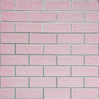 Самоклеющаяся стеновая панель Sticker Wall Розовая 3D NEW CULTURAL WALL 70х70cmх4mm PINK+SILVER (D) SW-00001501