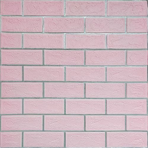 Самоклеющаяся стеновая панель Sticker Wall Розовая 3D NEW CULTURAL WALL 70*70cm*4mm PINK+SILVER (D) SW-00001501