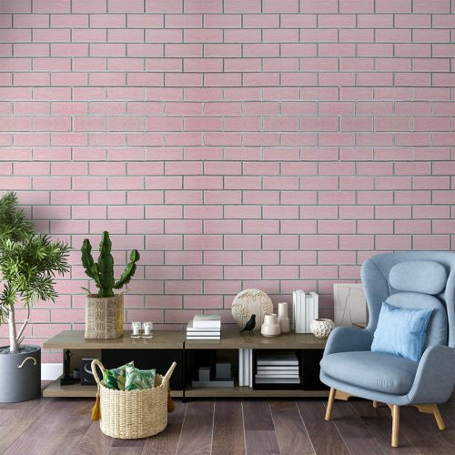 Самоклеющаяся стеновая панель Sticker Wall Розовая 3D NEW CULTURAL WALL 70*70cm*4mm PINK+SILVER (D) SW-00001501