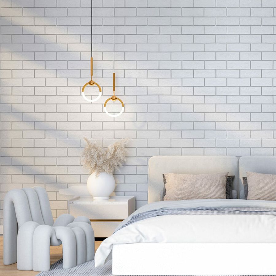 Самоклеющаяся стеновая панель 3D NEW CULTURAL WALL 70*70cm*4mm WHITE+SILVER (D) SW-00001502