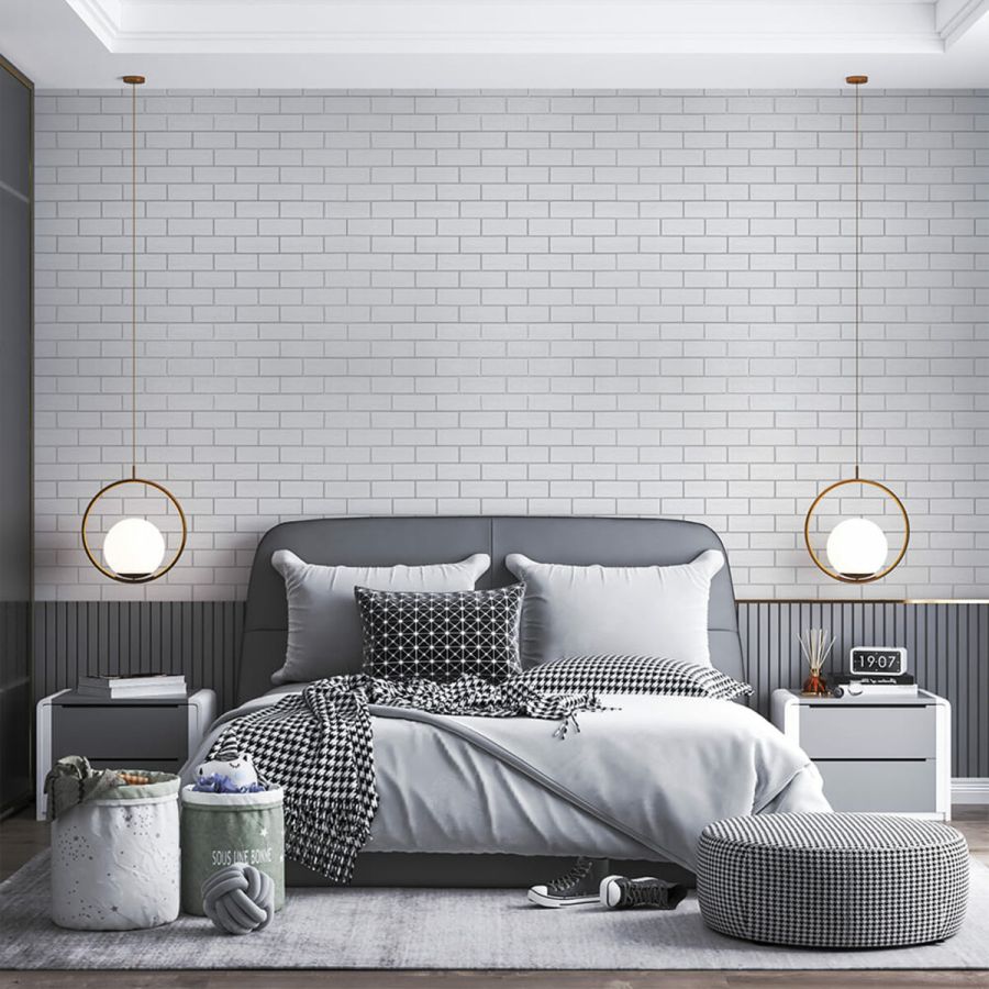 Самоклеющаяся стеновая панель 3D NEW CULTURAL WALL 70*70cm*4mm WHITE+SILVER (D) SW-00001502