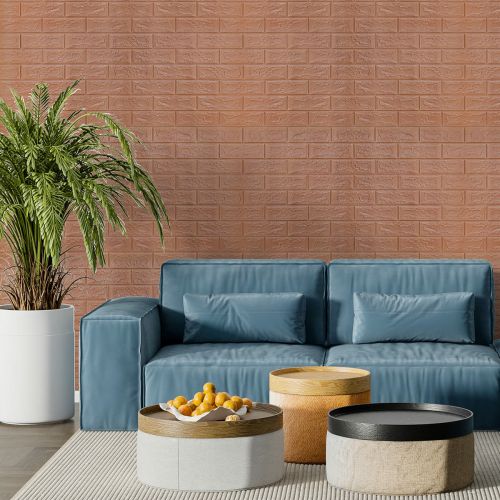 Самоклеющаяся стеновая панель Sticker Wall 3D 700х770х7мм (кирпич) кофе с молоком (D) SW-00001800