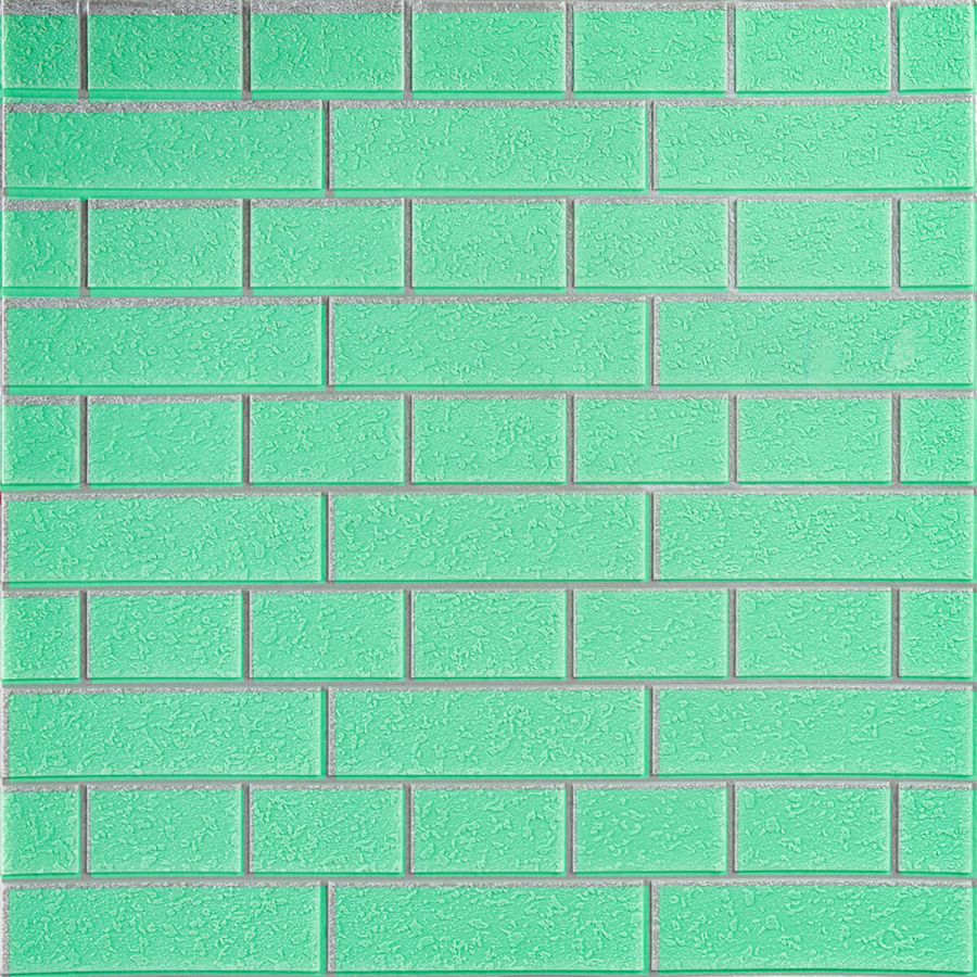Самоклеющаяся стеновая панель Sticker Wall 3D NEW CULTURAL WALL 70*70cm*5mm GREEN+SILVER (D) SW-00001803