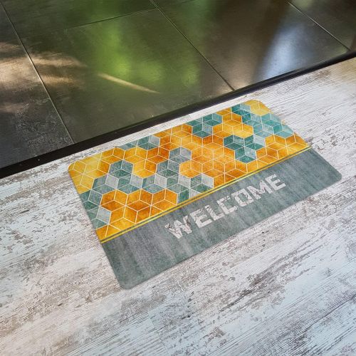 Влагопоглощающий коврик Sticker Wall кубы Welcome 40х60CMх3MM (D) SW-00001561