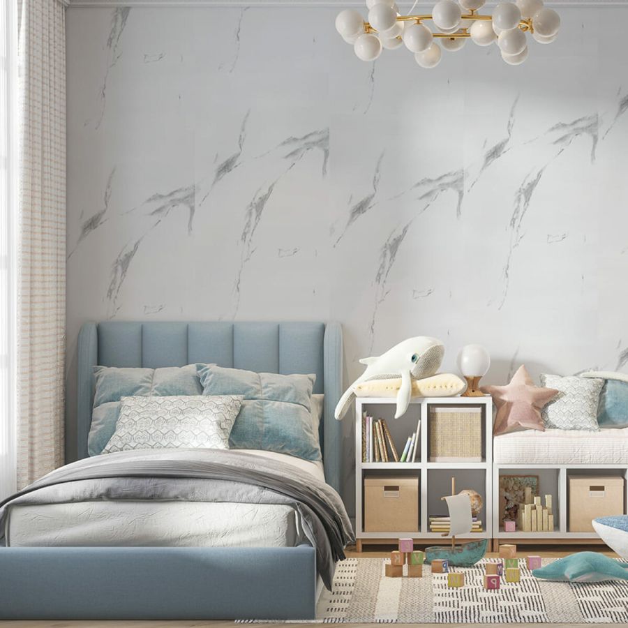 Обои на самоклейке Sticker Wall под белый мрамор 2800х500х2мм (D) SW-00001504