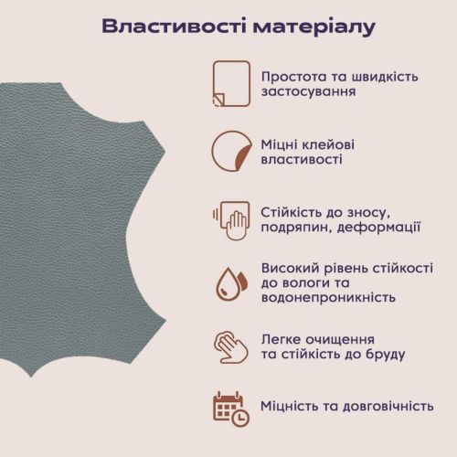 Самоклеющая экокожа в рулоне Sticker Wall 1.37*1m*0.5mm DEEP GREY (D) SW-00001154