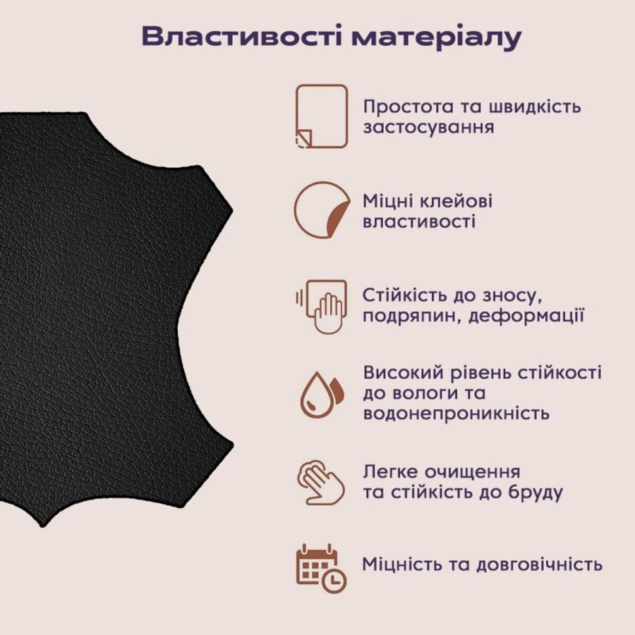 Самоклеющая экокожа в рулоне Sticker Wall 1.37*3m*0.5mm BLACK (D) SW-00001413