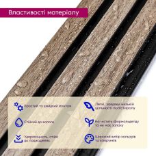 Декоративная PS рейка 122х2900х12мм (D) SW-00001744