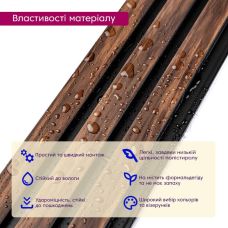 Декоративная PS рейка 122х2900х12мм (D) SW-00001745
