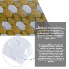 Декоративная ПВХ панель под желто белые соты 960х480х4мм SW-00001790