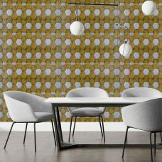 Декоративная ПВХ панель под желто белые соты 960х480х4мм SW-00001790