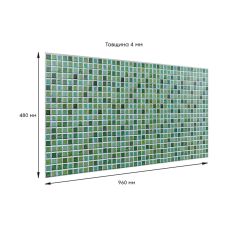 Декоративная ПВХ панель под зеленую мозайку 960х480х4мм (D) SW-00001828