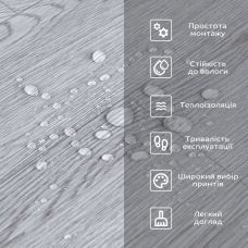 Напольное виниловое самоклеющееся покрытие в рулоне Серое дерево 3000х600х1,5мм SW-00001816