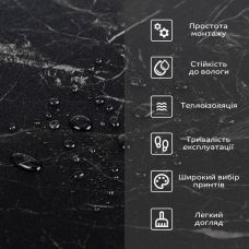 Напольное виниловое самоклеющееся покрытие в рулоне Черный мрамор 3000х600х1,5мм SW-00001821