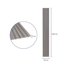 Декоративная рейка WPC стеновая серая 3000х150х9мм (D) SW-00001870