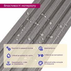 Декоративная рейка WPC стеновая серая 3000х150х9мм (D) SW-00001870