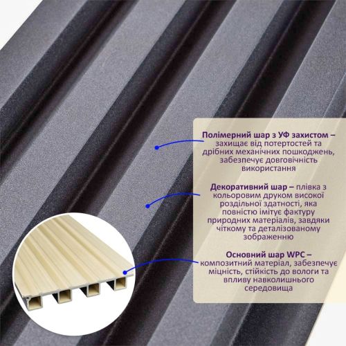 Декоративная стеновая рейка 3000*160*23мм (D) SW-00001861