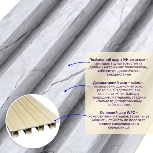 Декоративная стеновая рейка 3000*160*23мм (D) SW-00001862