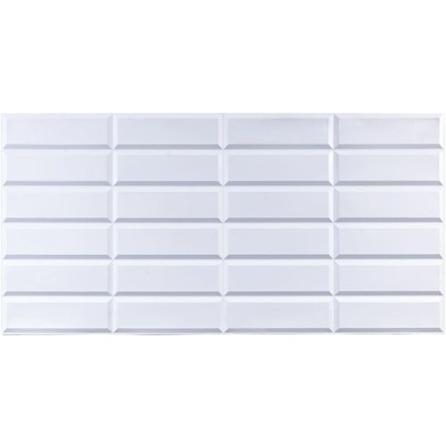 Декоративная ПВХ панель  под камень 960*480*4мм () (D) SW-00001779 Белая