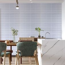 Декоративная ПВХ панель  под камень 960х480х4мм () (D) SW-00001779 Белая