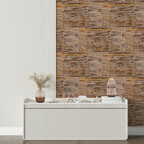 Декоративная ПВХ панель под кирпич 960*480*4мм (D) SW-00001837 Коричневая