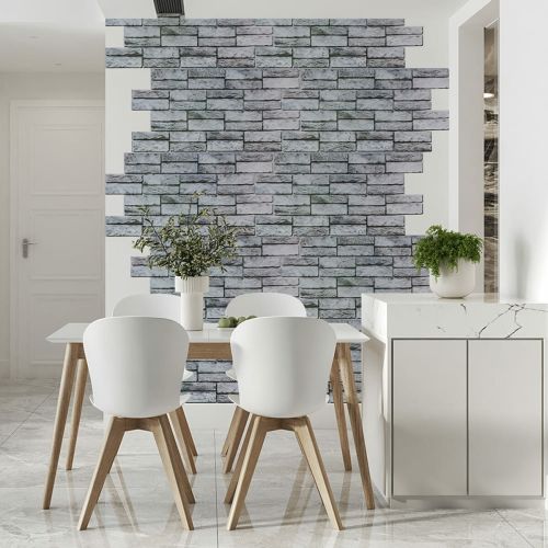 Декоративная ПВХ панель под кирпич 960*480*4мм (D) SW-00001841 Светло серая