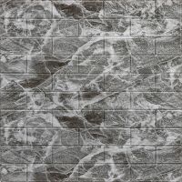 Декоративная 3D панель самоклейка под кирпич Черный мрамор 700х770х5мм (061-5) SW-00000036