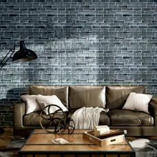 Декоративная 3D панель самоклейка под кирпич серый Екатеринославский 700х770х5мм (042) SW-00000039