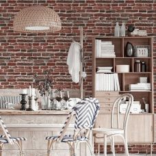 Декоративная 3D панель самоклейка под кирпич красный Екатеринославский 700х770х5мм (043) SW-00000031