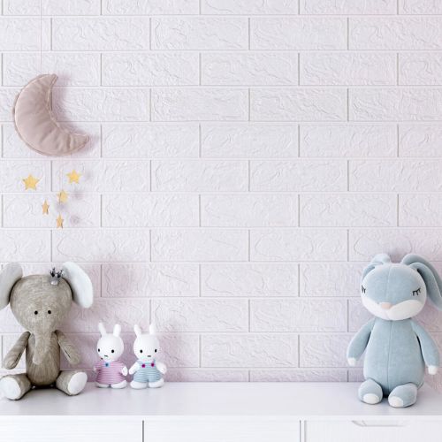 3D панель самоклеющаяся кирпич Белый 700х770х5мм (001-5) SW-00000029