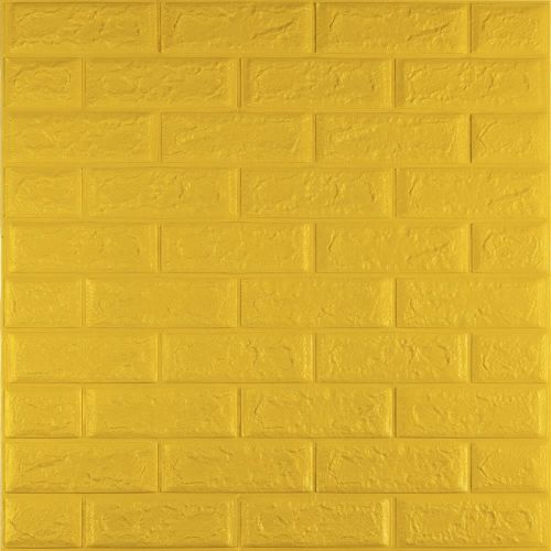 3D панель самоклеющаяся кирпич Желтый 700x770x5мм (010-5) SW-00000146