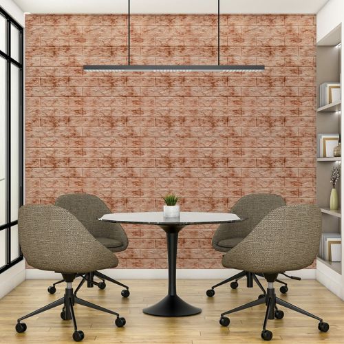 Декоративная 3D панель самоклейка под кирпич Красный мрамор 700x770x5мм (063) SW-00000035