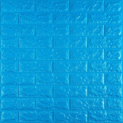 3D панель самоклеющаяся кирпич Синий 700x770x7мм (003-7) SW-00000060