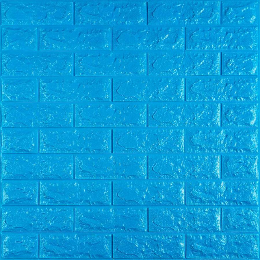 3D панель самоклеющаяся кирпич Синий 700x770x7мм (003-7) SW-00000060