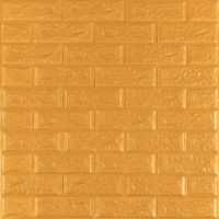 3D панель самоклеющаяся кирпич Золото 700х770х5мм (011-5) SW-00000147