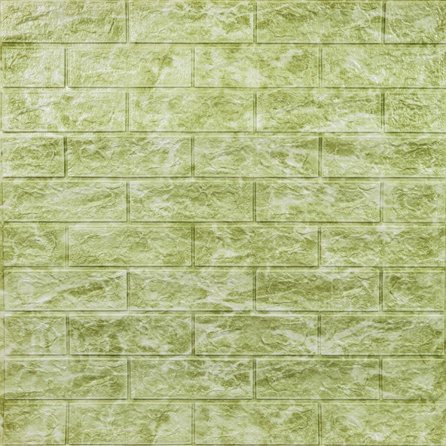 Декоративная 3D панель самоклейка под кирпич DEEP Green 700х770х5мм (069) SW-00000171