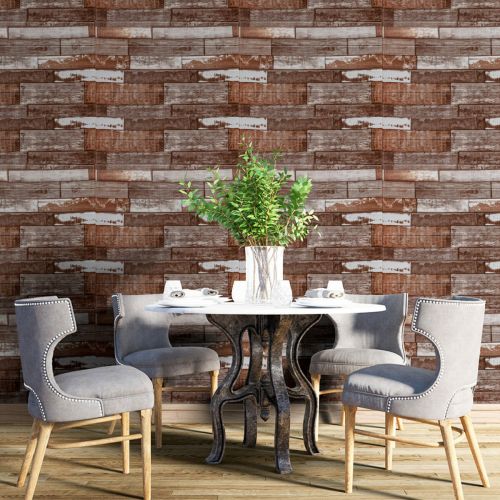 Самоклеющаяся декоративная 3D панель коричневое дерево 700x700x5мм (049) SW-00000152