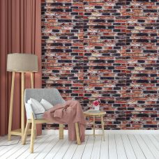 Декоративная 3D панель самоклейка под кирпич серо-синий Екатеринославский 700х770х5мм (048) SW-00000027