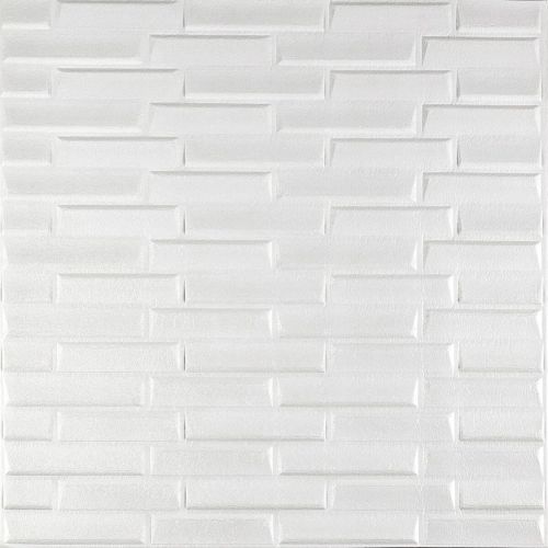 3D панель самоклеющаяся кладка белая 770х700х5 мм (031) SW-00000167