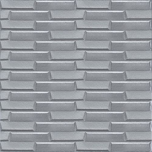 3D панель самоклеющаяся кладка серебро 770х700х5 мм (034) SW-00000217