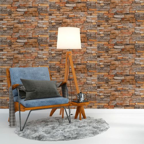 Самоклеящаяся декоративная 3D панель под кирпич красный песчаник 700x770x5мм (058) SW-00000177