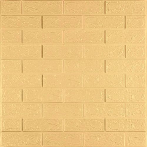 3D панель самоклеющаяся кирпич Желто - песочный 700x770x3мм (009-3) SW-00000229