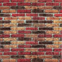 Самоклеющаяся декоративная 3D панель под бежево-коричневый кирпич екатеринослав 700х770х5мм (047) SW-00000026