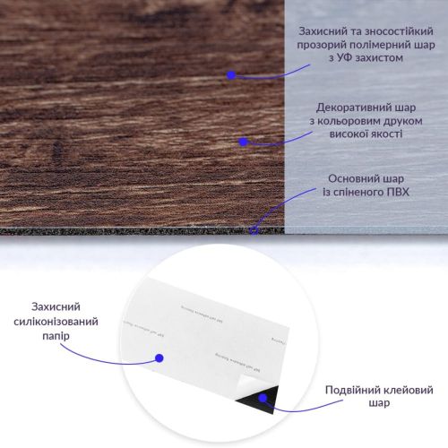 Самоклеящаяся виниловая плитка каштан, цена за 1 шт. (СВП-002) Матовая SW-00000282