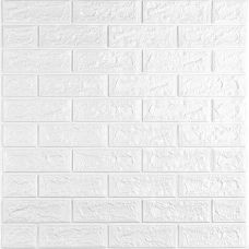 3D панель самоклеющаяся кирпич Белый Матовый 700х770х5мм (001-5M) SW-00000587